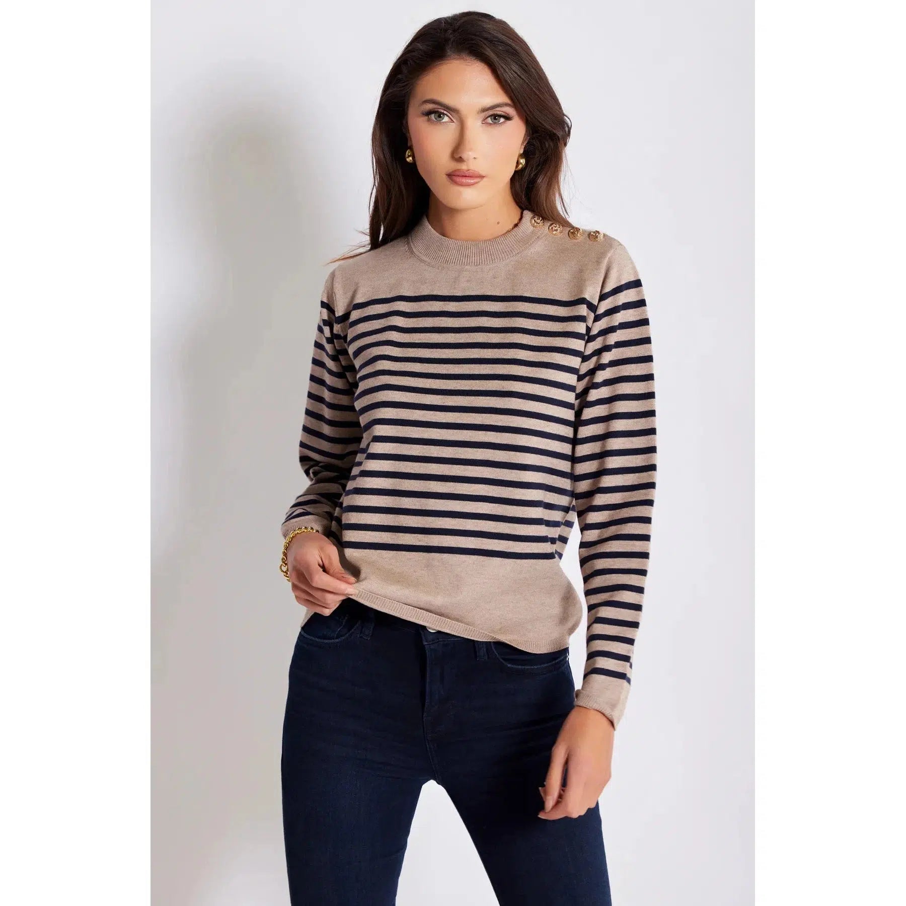 JAMIE STRIPE SWEATER-LADIES SWEATERS & KNITS-BISHOP & YOUNG-JB Evans Fashions & Footwear