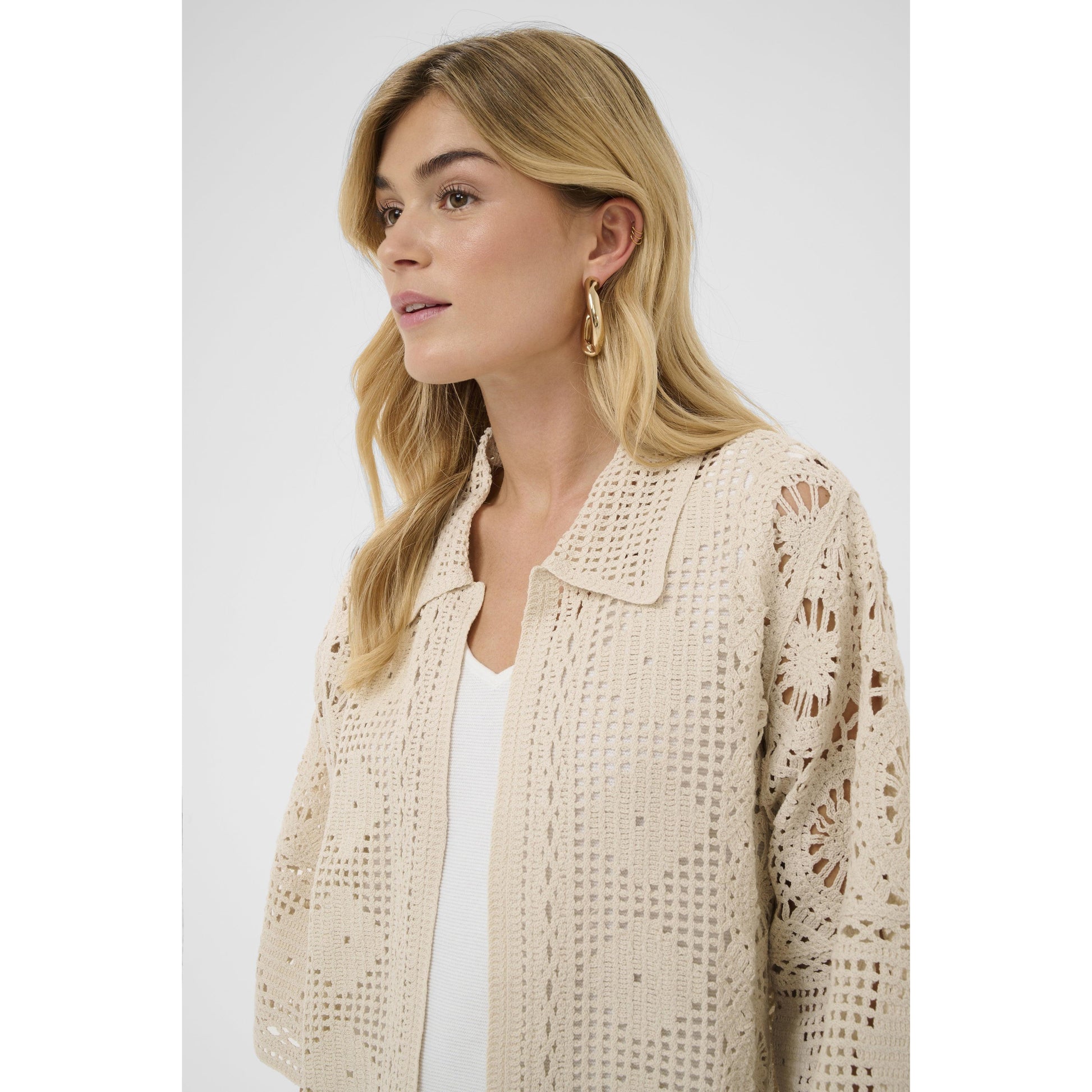 JAUIE KNIT SHIRT-LADIES TOPS-CREAM-JB Evans Fashions & Footwear