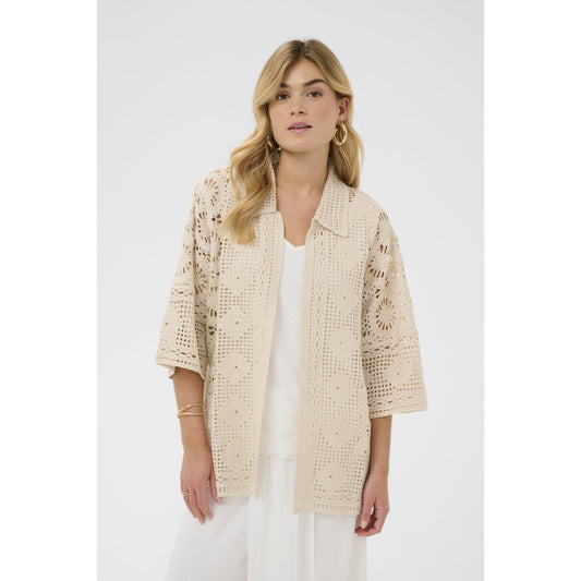 JAUIE KNIT SHIRT-LADIES TOPS-CREAM-JB Evans Fashions & Footwear