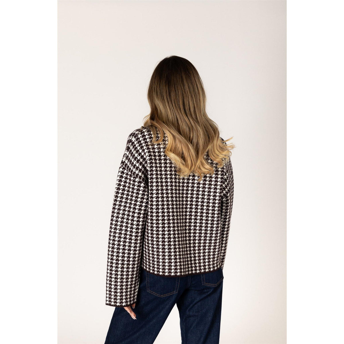 JONAH HOUNDSTOOTH COAT-LADIES SWEATERS & KNITS-LYLA & LUXE-JB Evans Fashions & Footwear