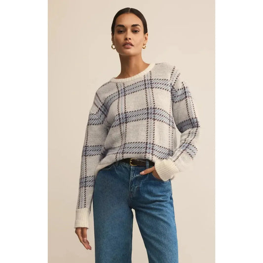JUNCTION PLAID SWEATER-LADIES SWEATERS & KNITS-Z SUPPLY-JB Evans Fashions & Footwear