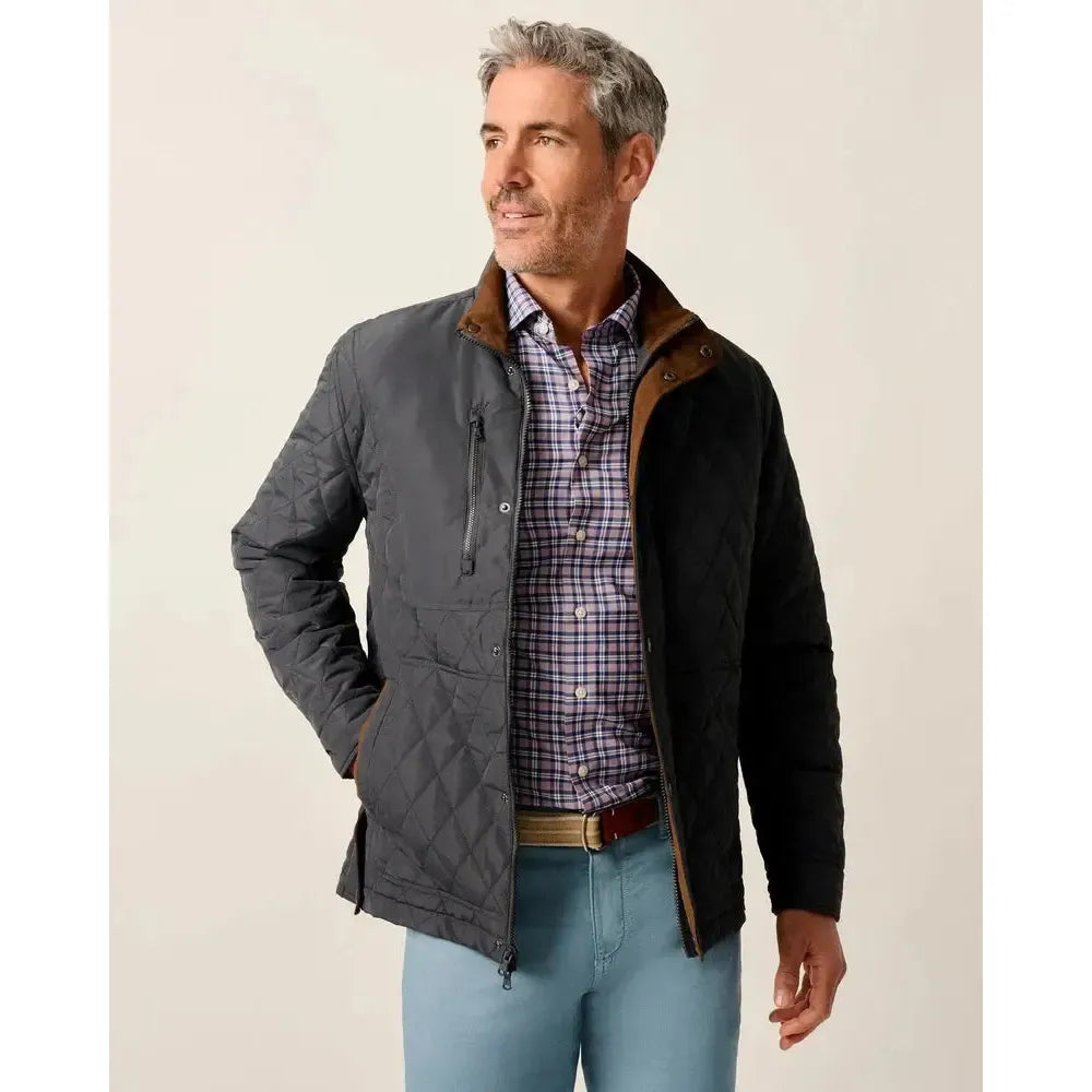 JUNO QUILTED JACKET DARK GRAY-MENS LIGHTWEIGHT COATS & JACKETS-JOHNNIE-O-JB Evans Fashions & Footwear