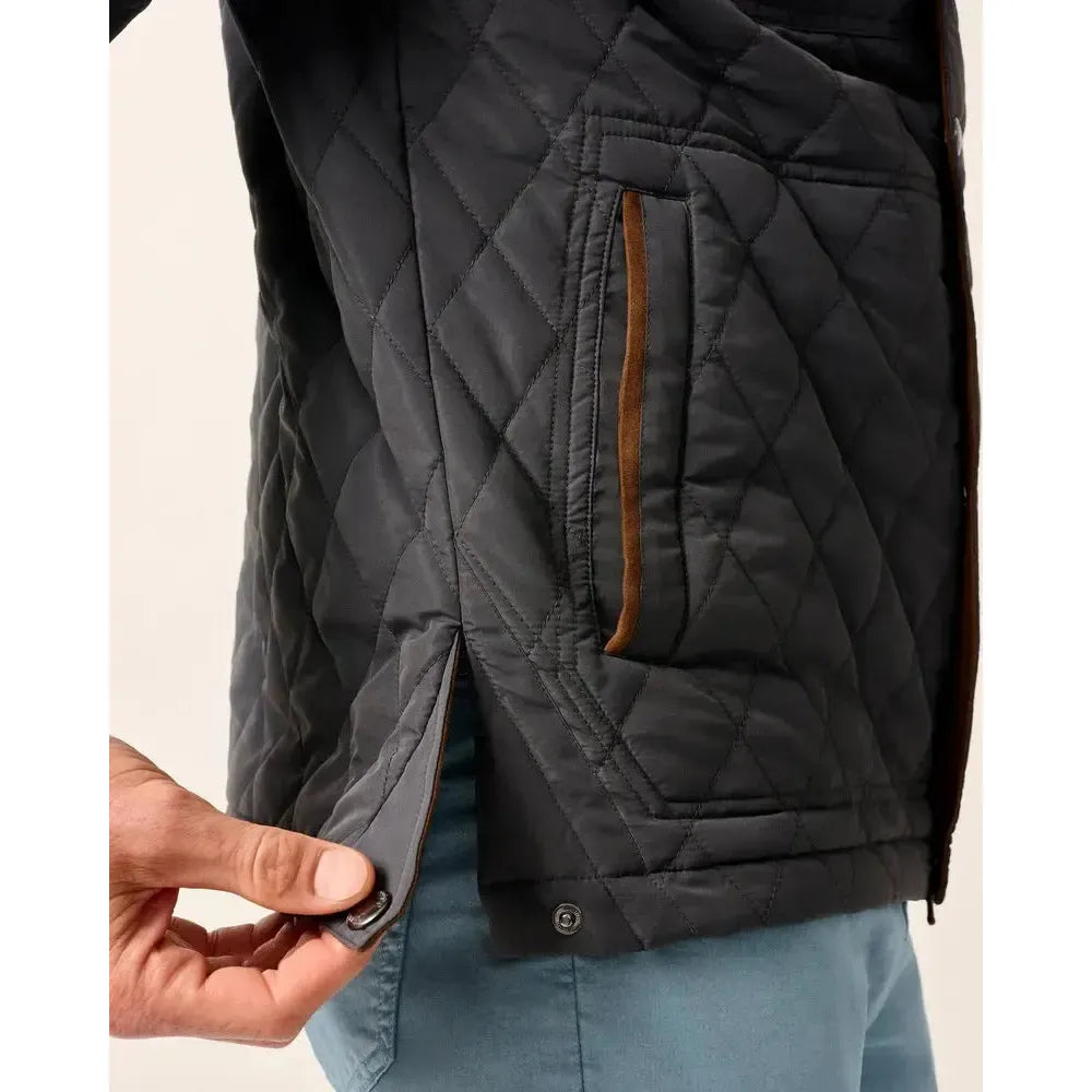 JUNO QUILTED JACKET DARK GRAY-MENS LIGHTWEIGHT COATS & JACKETS-JOHNNIE-O-JB Evans Fashions & Footwear