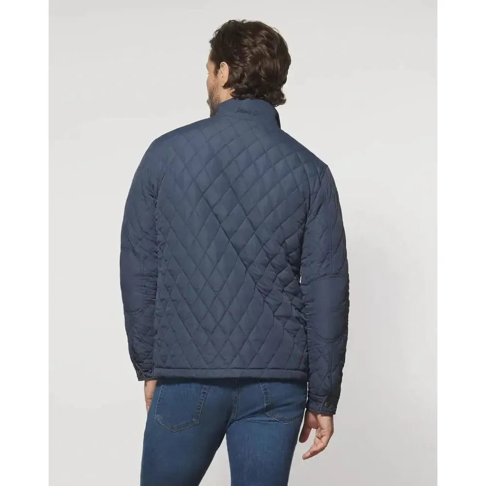 JUNO QUILTED JACKET NAVY-MENS LIGHTWEIGHT COATS & JACKETS-JOHNNIE-O-JB Evans Fashions & Footwear