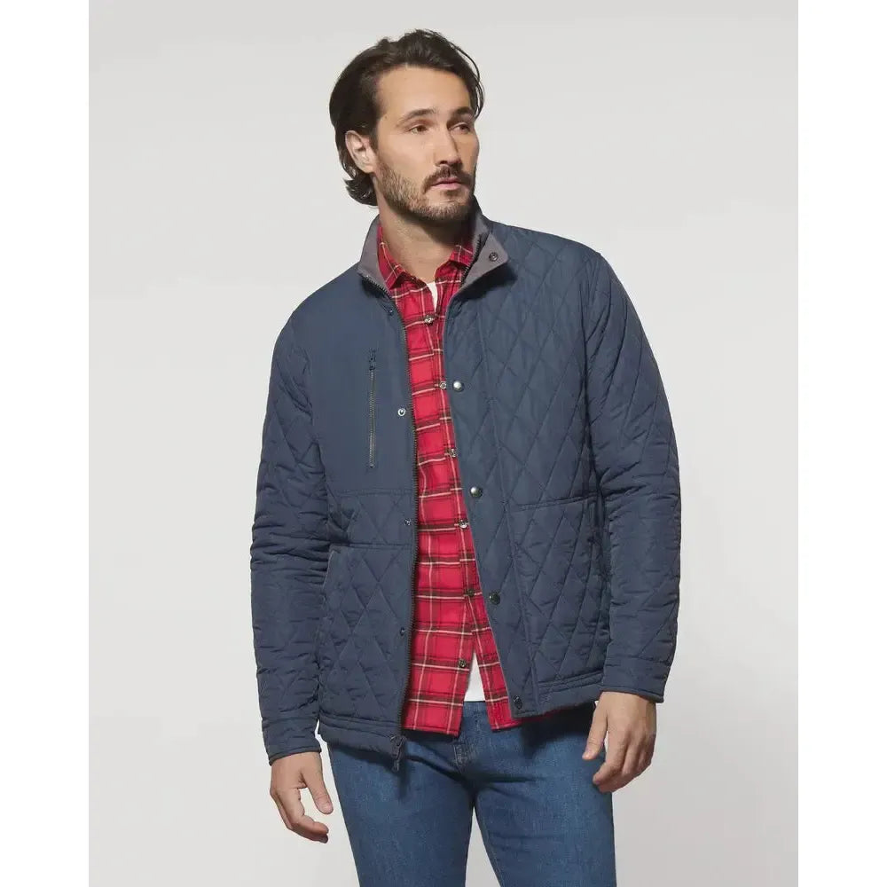 JUNO QUILTED JACKET NAVY-MENS LIGHTWEIGHT COATS & JACKETS-JOHNNIE-O-JB Evans Fashions & Footwear