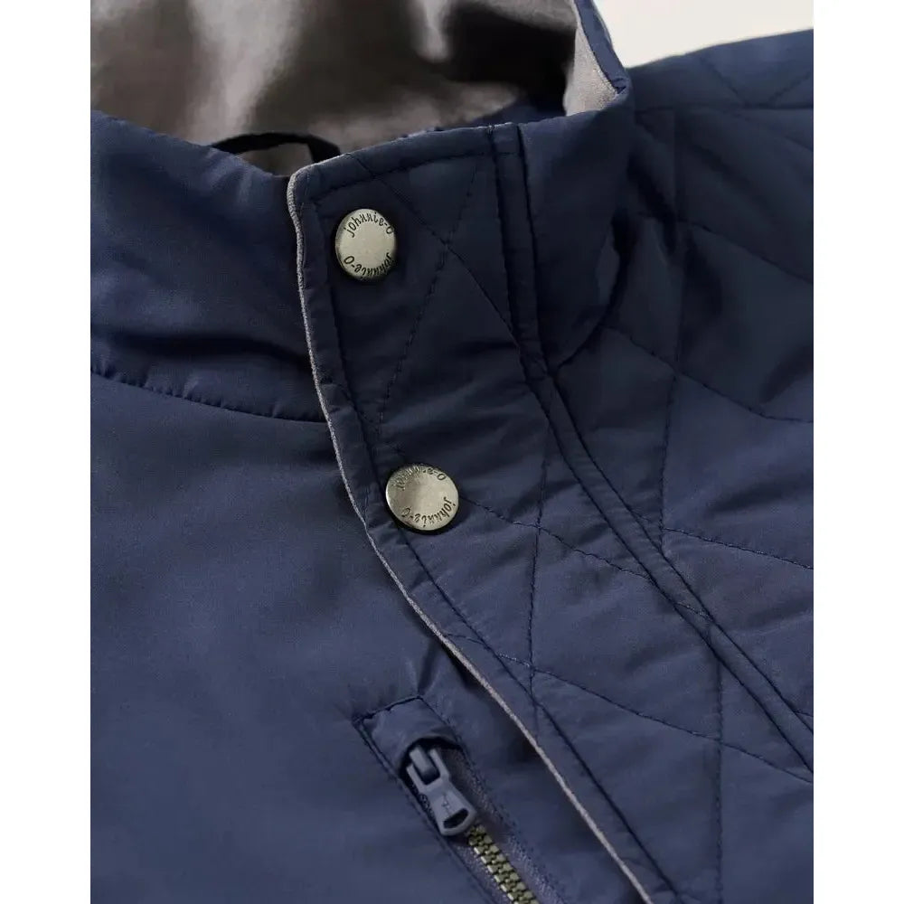 JUNO QUILTED JACKET NAVY-MENS LIGHTWEIGHT COATS & JACKETS-JOHNNIE-O-JB Evans Fashions & Footwear