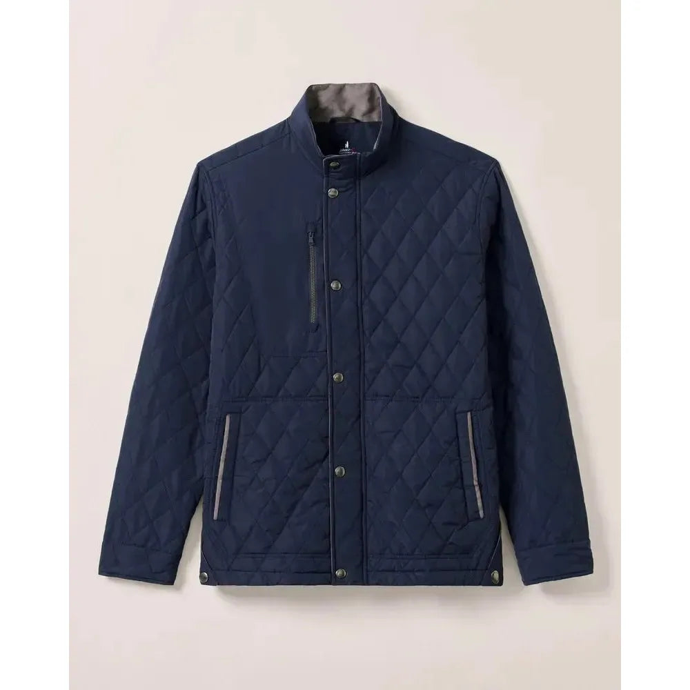 JUNO QUILTED JACKET NAVY-MENS LIGHTWEIGHT COATS & JACKETS-JOHNNIE-O-JB Evans Fashions & Footwear