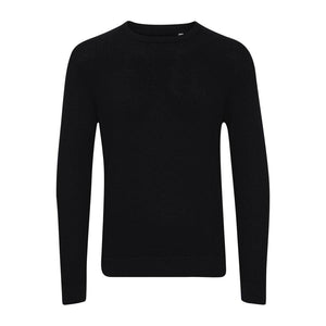 KARLO STRUCTURED CREW NECK KNIT-20503984-194007-MEDBLK-MENS SWEATERS & KNITS-CASUAL FRIDAY-JB Evans Fashions & Footwear