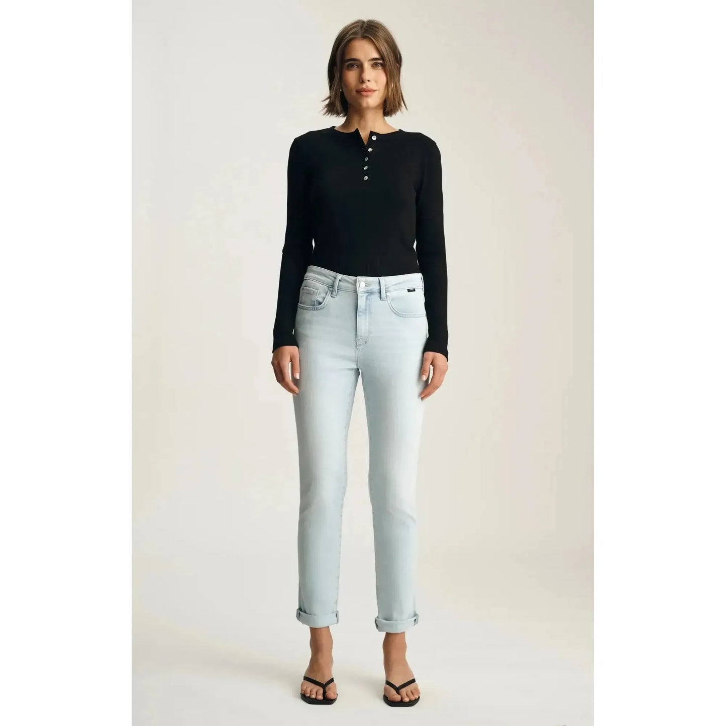KATHLEEN BLEACHED FEATHER BLUE-LADIES DENIM-MAVI-JB Evans Fashions & Footwear