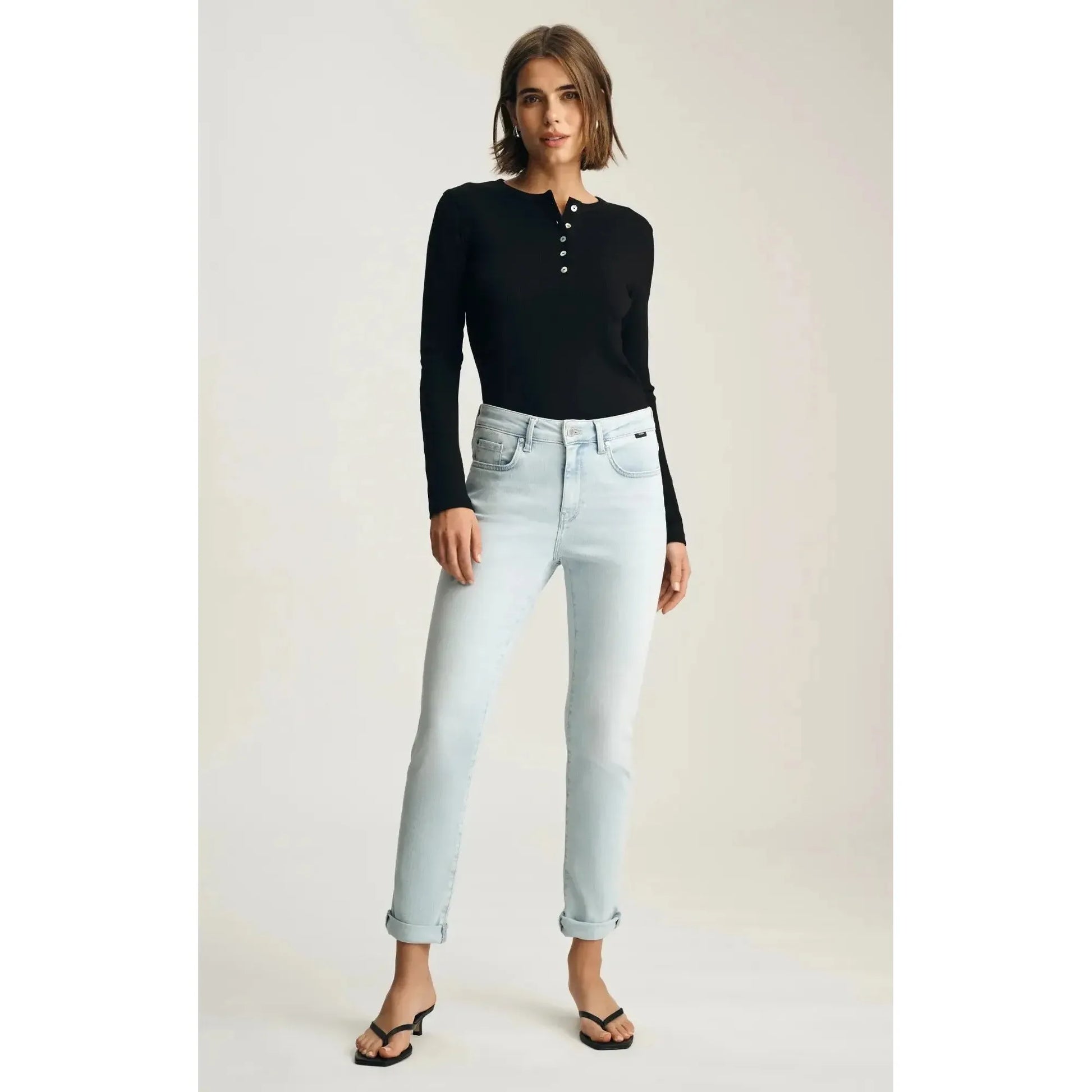 KATHLEEN BLEACHED FEATHER BLUE-LADIES DENIM-MAVI-JB Evans Fashions & Footwear