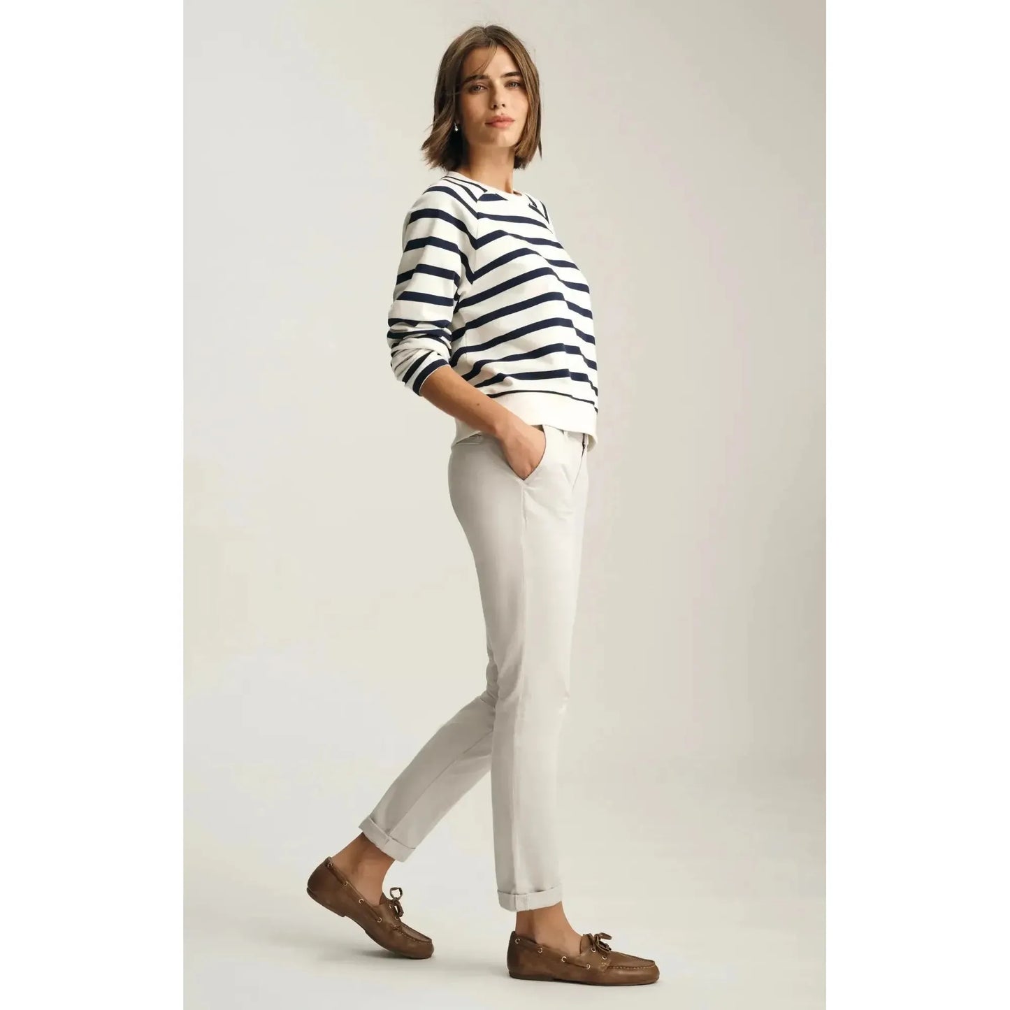 KATHLEEN CHINO PEARLY RIVER TWILL-LADIES PANTS-MAVI-JB Evans Fashions & Footwear