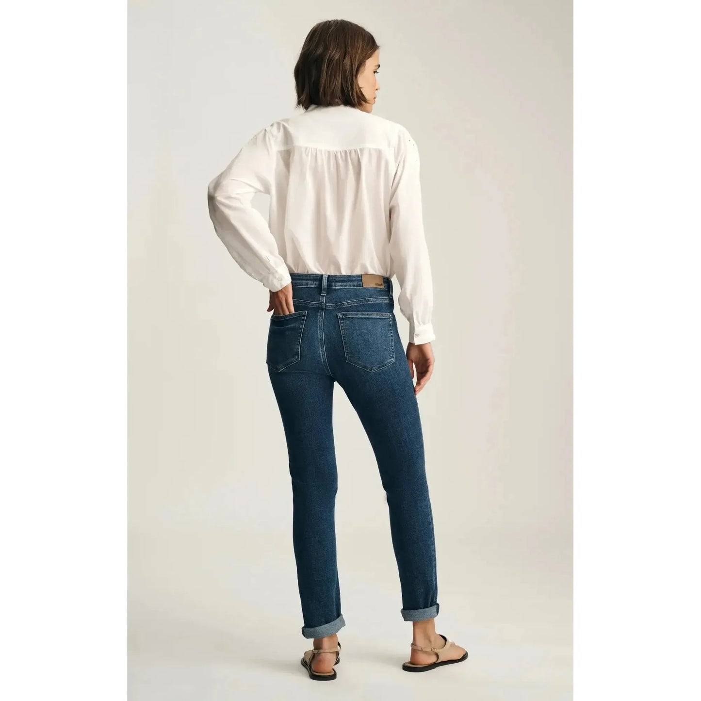 KATHLEEN DARK BRUSHED FEATHER BLUE-LADIES DENIM-MAVI-JB Evans Fashions & Footwear
