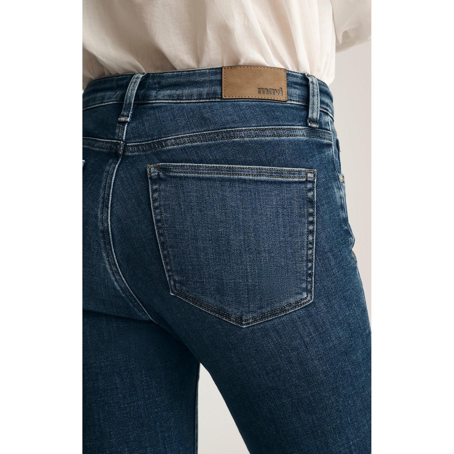 KATHLEEN DARK BRUSHED FEATHER BLUE-LADIES DENIM-MAVI-JB Evans Fashions & Footwear