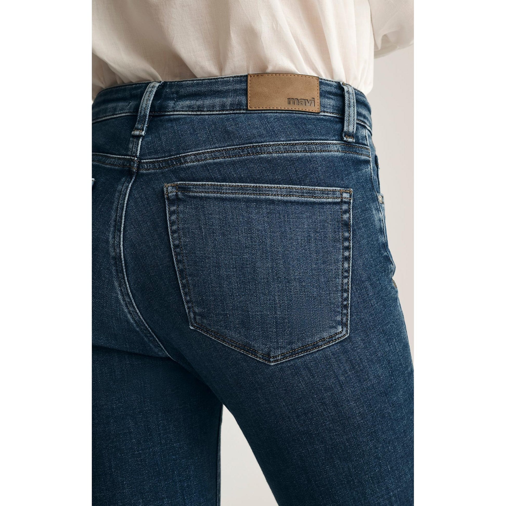 KATHLEEN DARK BRUSHED FEATHER BLUE-LADIES DENIM-MAVI-JB Evans Fashions & Footwear