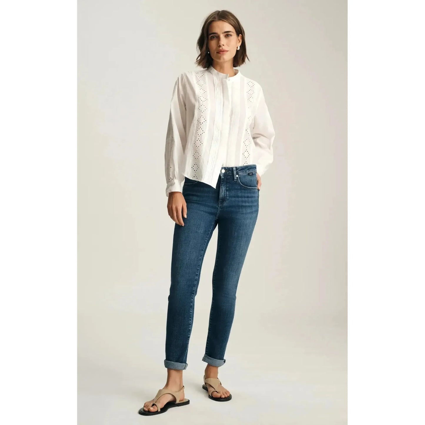 KATHLEEN DARK BRUSHED FEATHER BLUE-LADIES DENIM-MAVI-JB Evans Fashions & Footwear