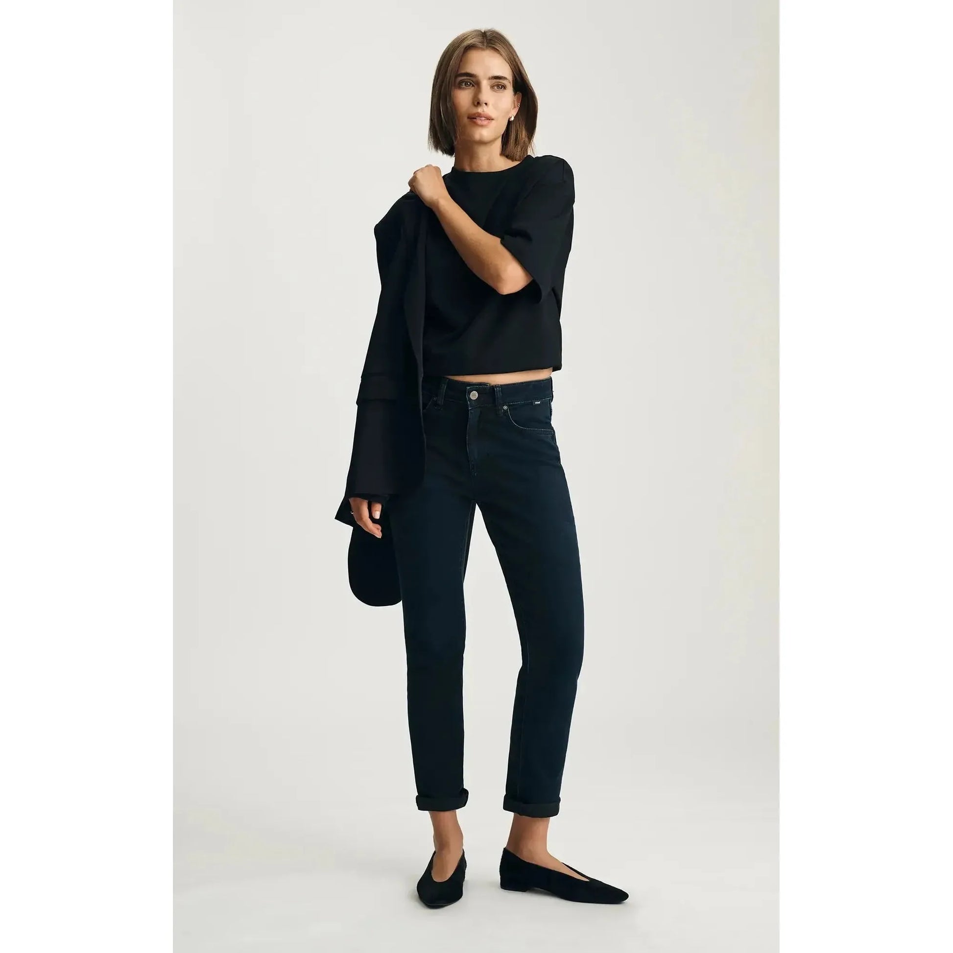 KATHLEEN INK FEATHER LUXE FEATHER BLUE-LADIES DENIM-MAVI-JB Evans Fashions & Footwear