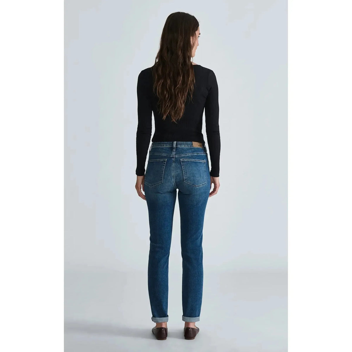 KATHLEEN MID USED FEATHER BLUE-LADIES DENIM-MAVI-JB Evans Fashions & Footwear