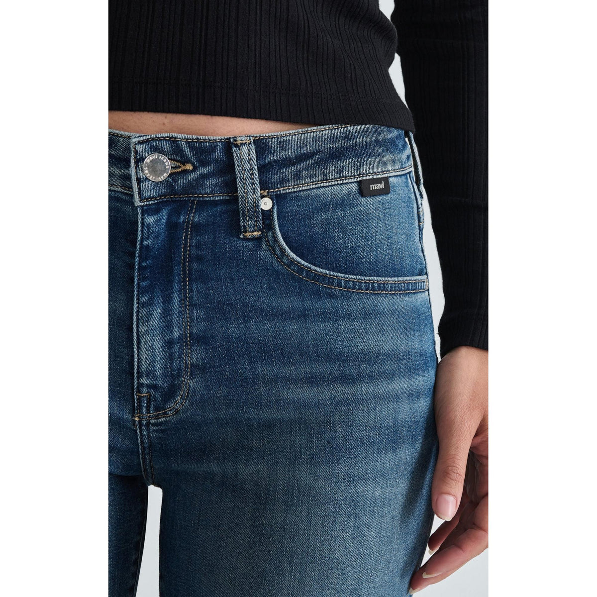 KATHLEEN MID USED FEATHER BLUE-LADIES DENIM-MAVI-JB Evans Fashions & Footwear