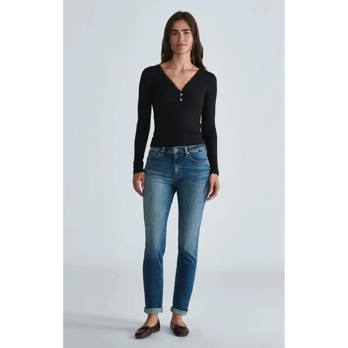 KATHLEEN MID USED FEATHER BLUE-LADIES DENIM-MAVI-JB Evans Fashions & Footwear