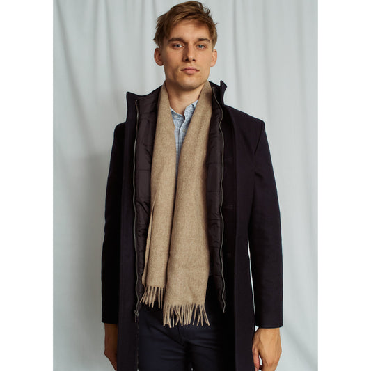 KEMSLEY CAMEL SCARF-900-7-CAM-CAMWOOL-SCARVES-BRUUN STENGADE-JB Evans Fashions & Footwear