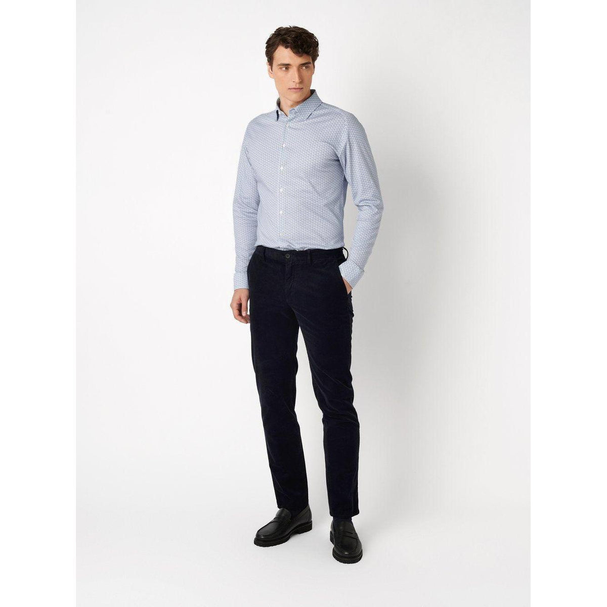 KENT COLLAR CIRCLE PRINT-MENS SHIRTS-DESOTO-JB Evans Fashions & Footwear