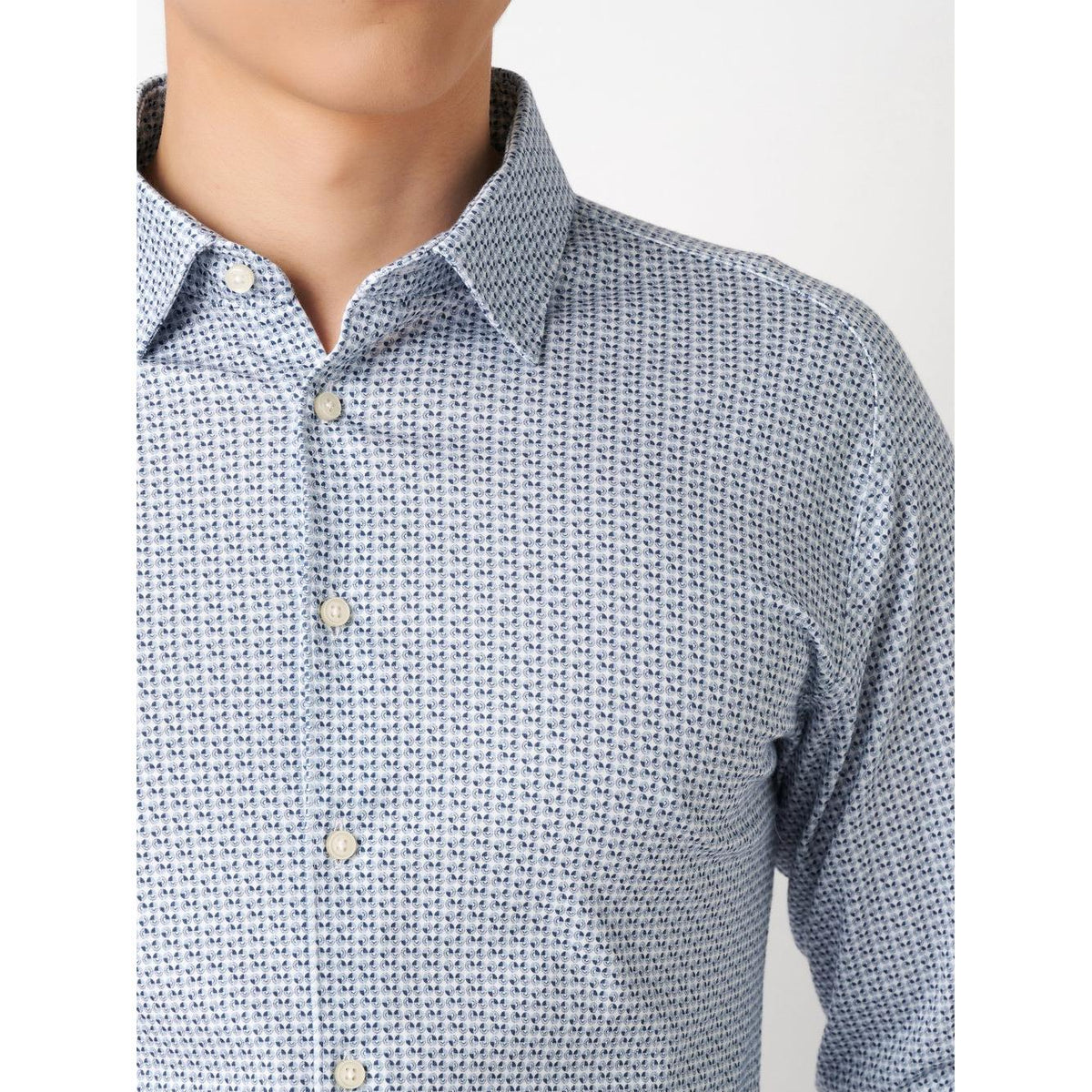 KENT COLLAR CIRCLE PRINT-MENS SHIRTS-DESOTO-JB Evans Fashions & Footwear