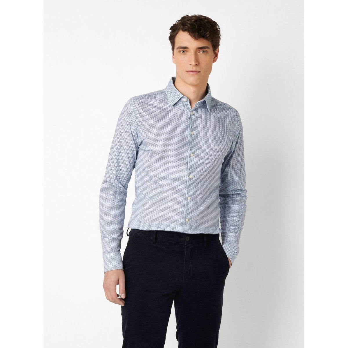 KENT COLLAR CIRCLE PRINT-MENS SHIRTS-DESOTO-JB Evans Fashions & Footwear