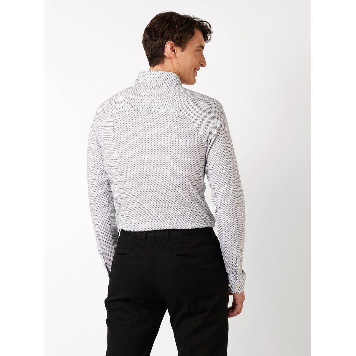 KENT COLLAR DIMAOND PRINT-MENS SHIRTS-DESOTO-JB Evans Fashions & Footwear