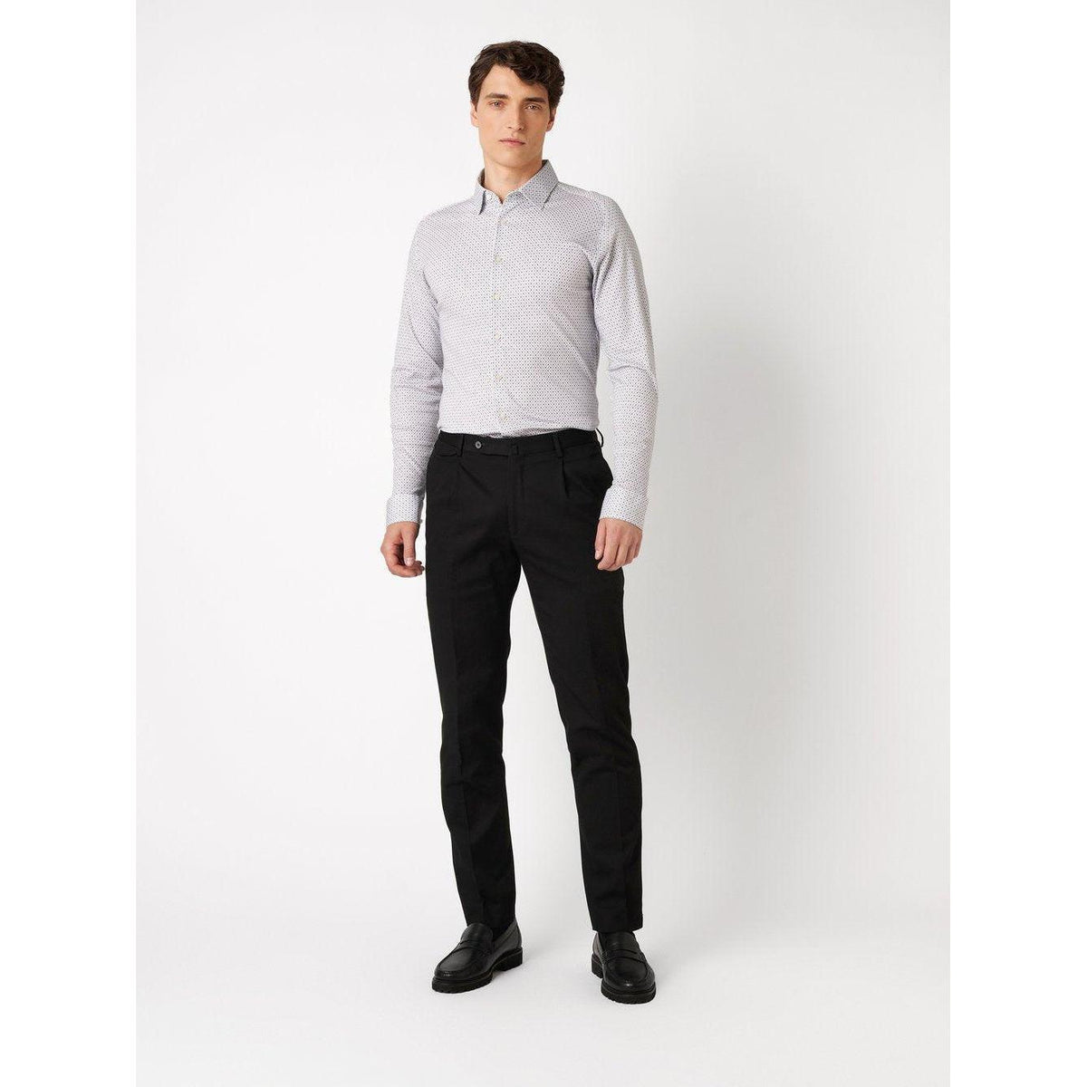 KENT COLLAR DIMAOND PRINT-MENS SHIRTS-DESOTO-JB Evans Fashions & Footwear