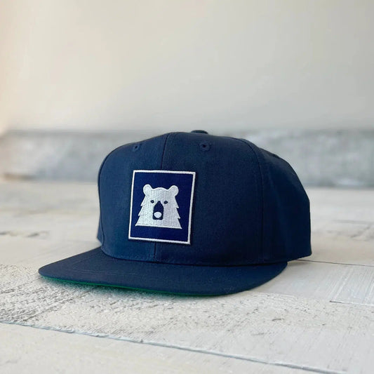 KIDS SNAPBACK - NAVY WITH FRAMED BEAR-18217-AGE 1-4NVY-YOUTH-NORTH STANDARD TRADI-JB Evans Fashions & Footwear