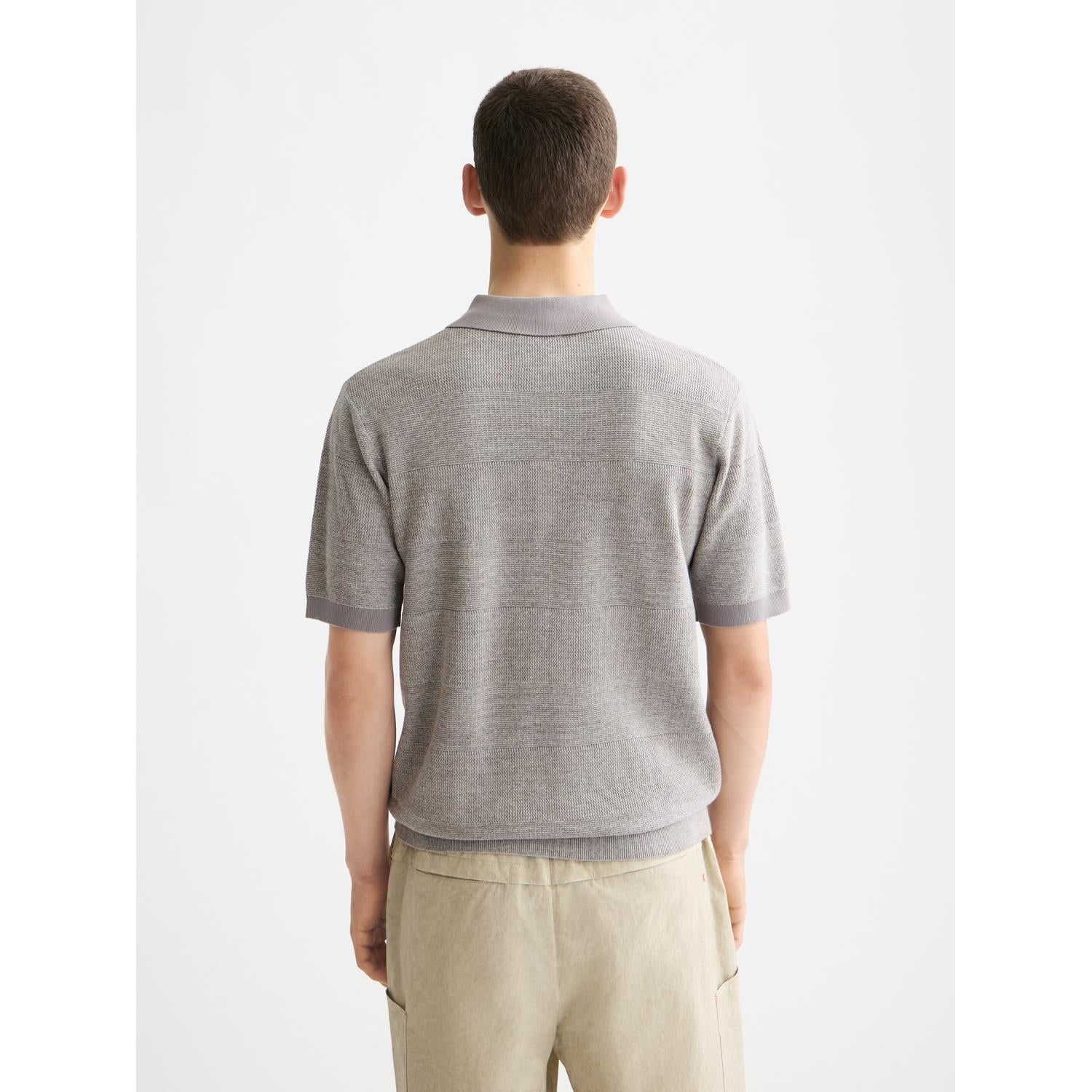 KNITTED TONE ON TONE STRIPED REGULAR FIT POLO-MENS T-SHIRTS & POLO'S-SCOTCH & SODA-JB Evans Fashions & Footwear