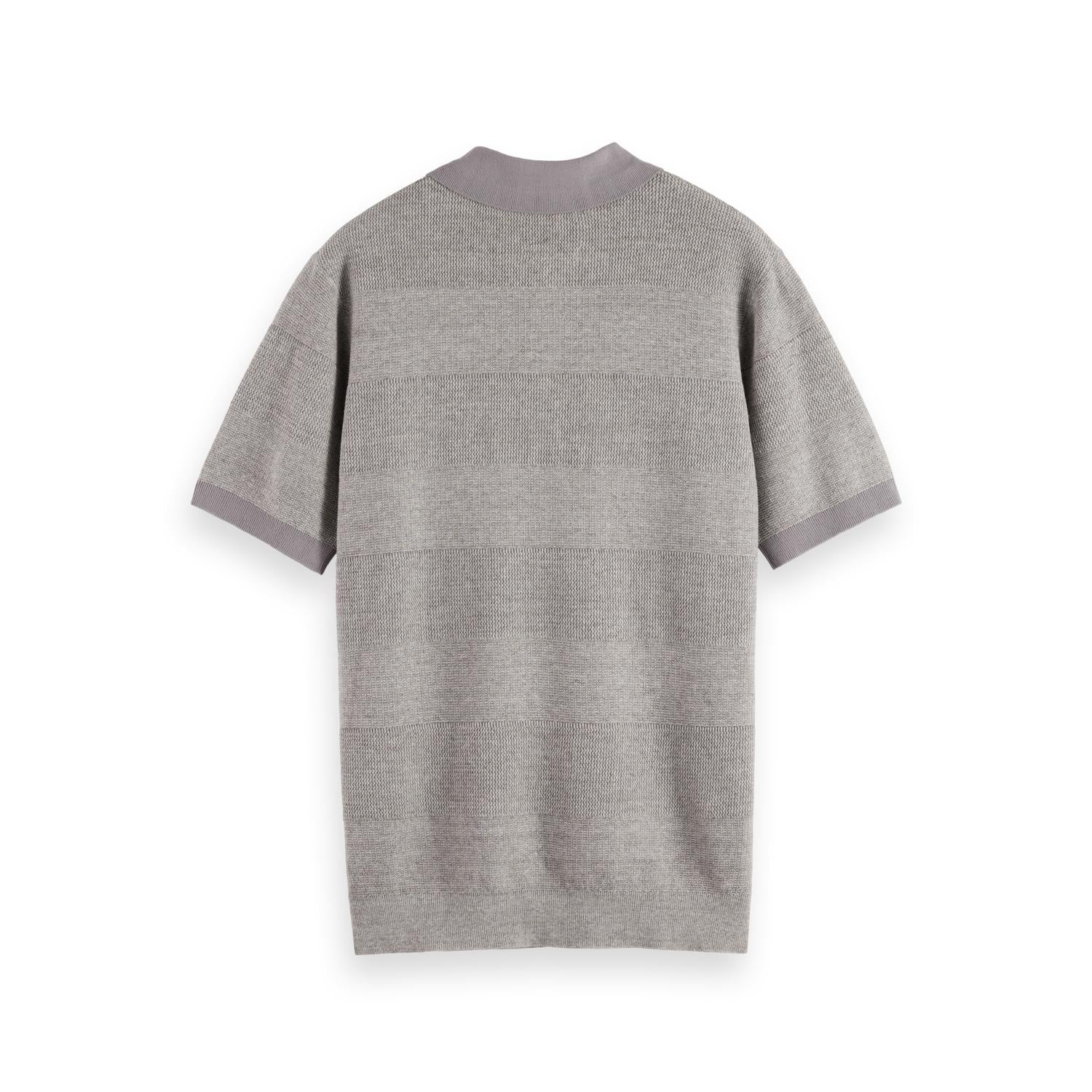 KNITTED TONE ON TONE STRIPED REGULAR FIT POLO-MENS T-SHIRTS & POLO'S-SCOTCH & SODA-JB Evans Fashions & Footwear