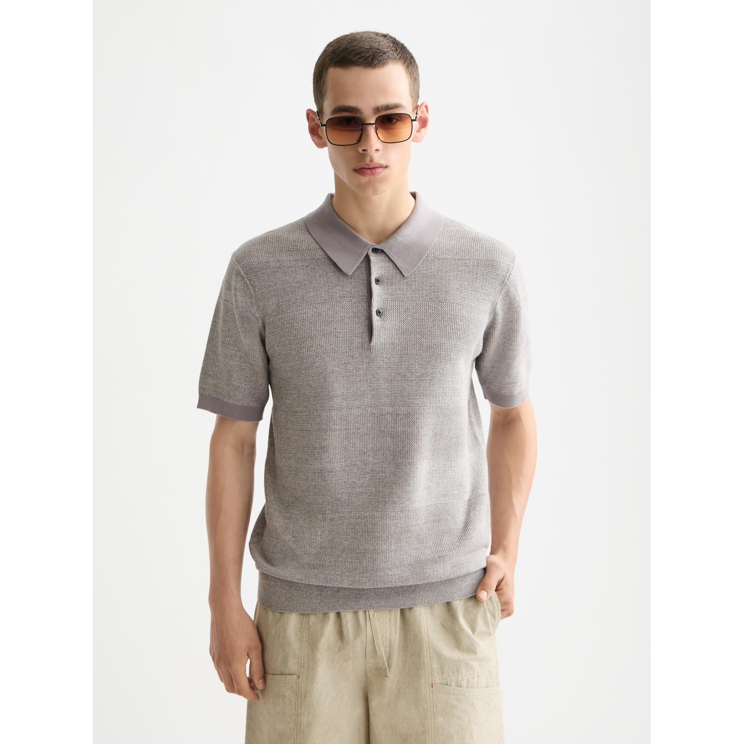 KNITTED TONE ON TONE STRIPED REGULAR FIT POLO-MENS T-SHIRTS & POLO'S-SCOTCH & SODA-JB Evans Fashions & Footwear