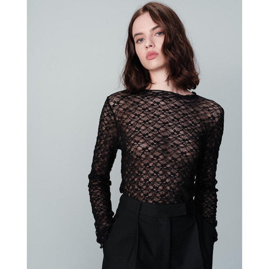 LACE LONG SLEEVE TOP-LADIES TOPS-GRACE & MILA-JB Evans Fashions & Footwear