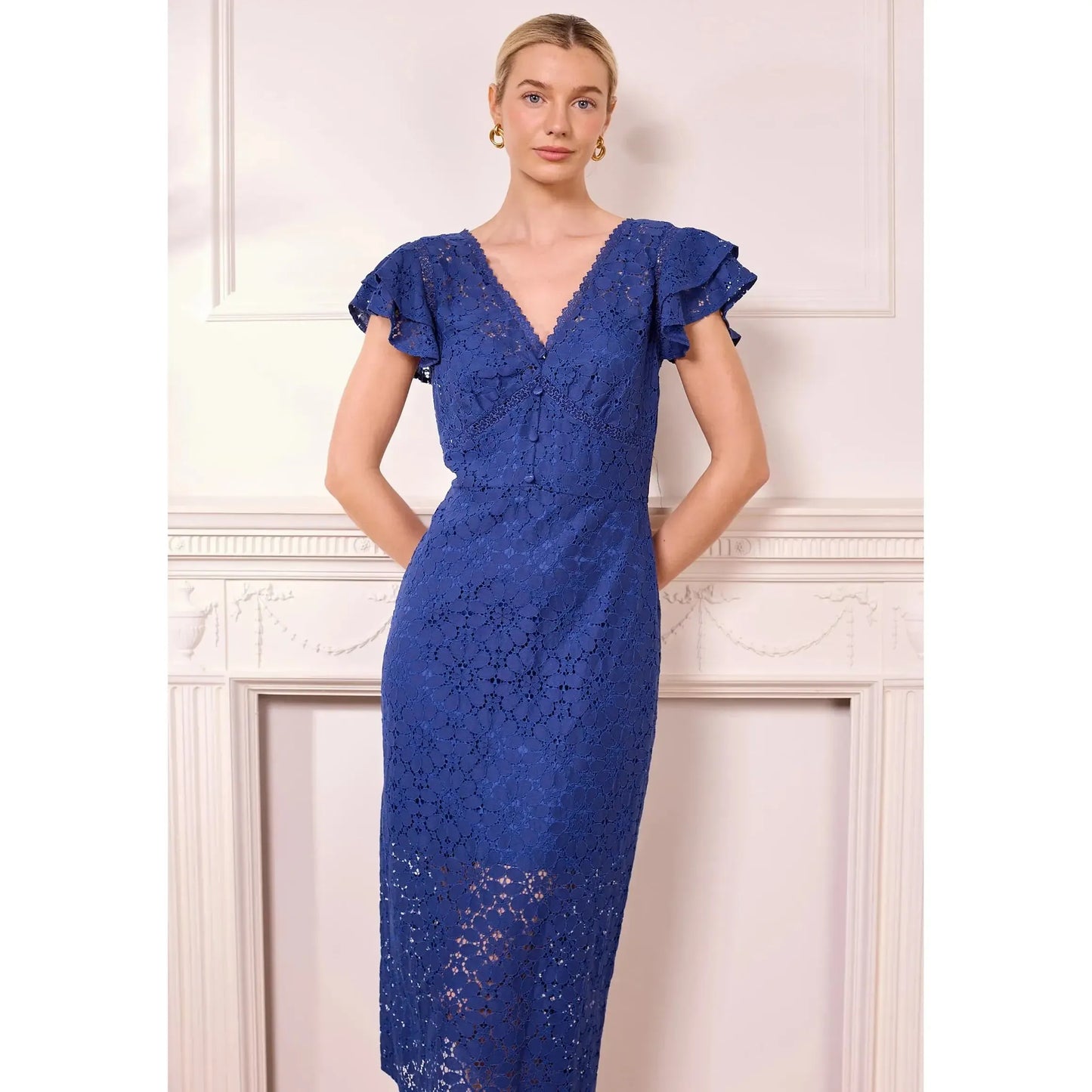 LACE MIDI DRESS-LADIES DRESSES & JUMPERS-ANGELEYE-JB Evans Fashions & Footwear