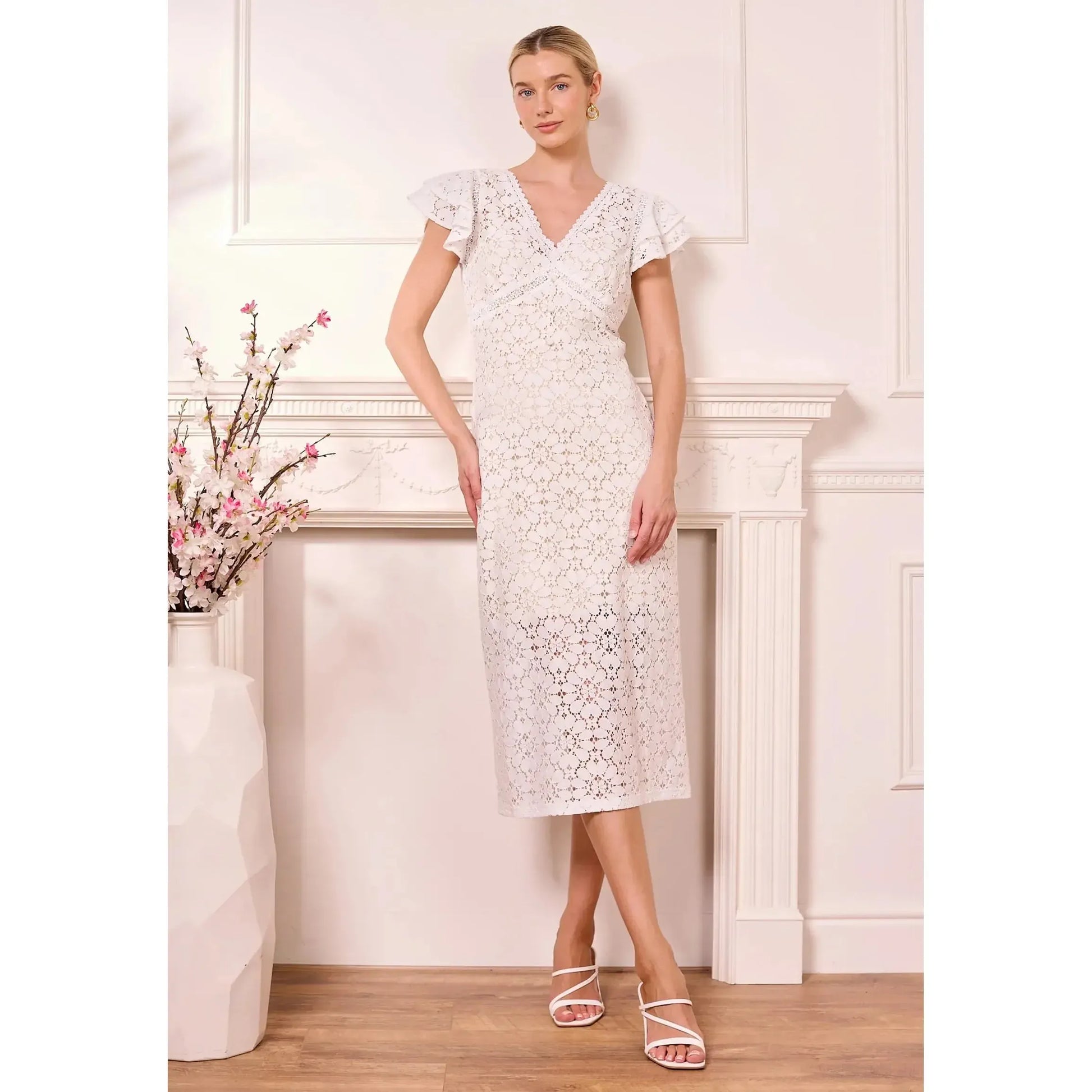 LACE MIDI DRESS-LADIES DRESSES & JUMPERS-ANGELEYE-JB Evans Fashions & Footwear