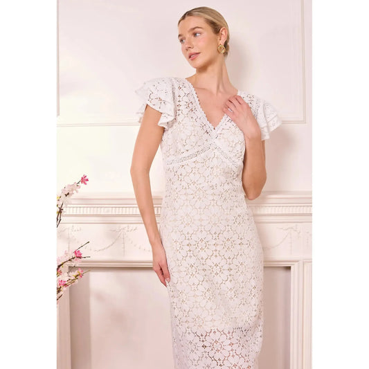 LACE MIDI DRESS-LADIES DRESSES & JUMPERS-ANGELEYE-JB Evans Fashions & Footwear