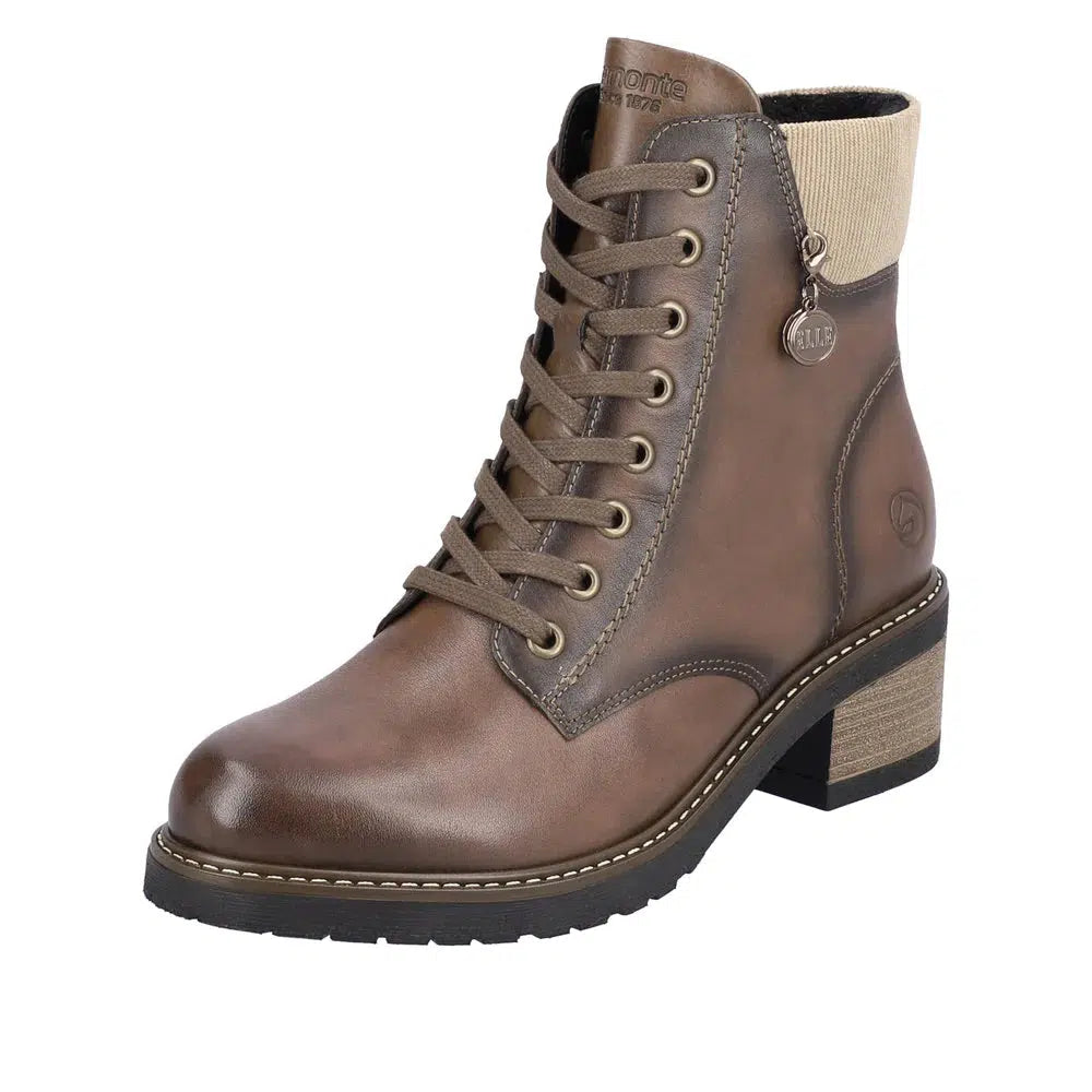 LACE UP BOOT WITH SIDE ZIP-LADIES BOOTS-RIEKER-JB Evans Fashions & Footwear