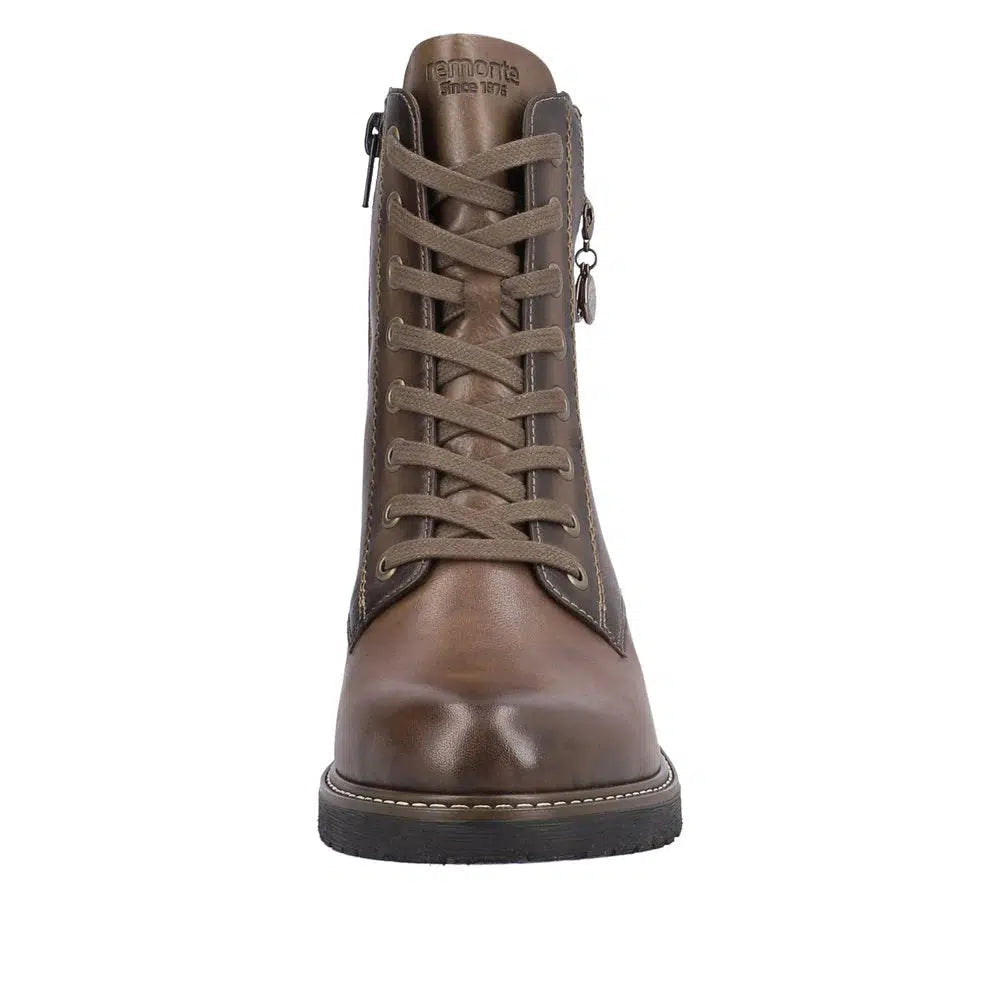 LACE UP BOOT WITH SIDE ZIP-LADIES BOOTS-RIEKER-JB Evans Fashions & Footwear
