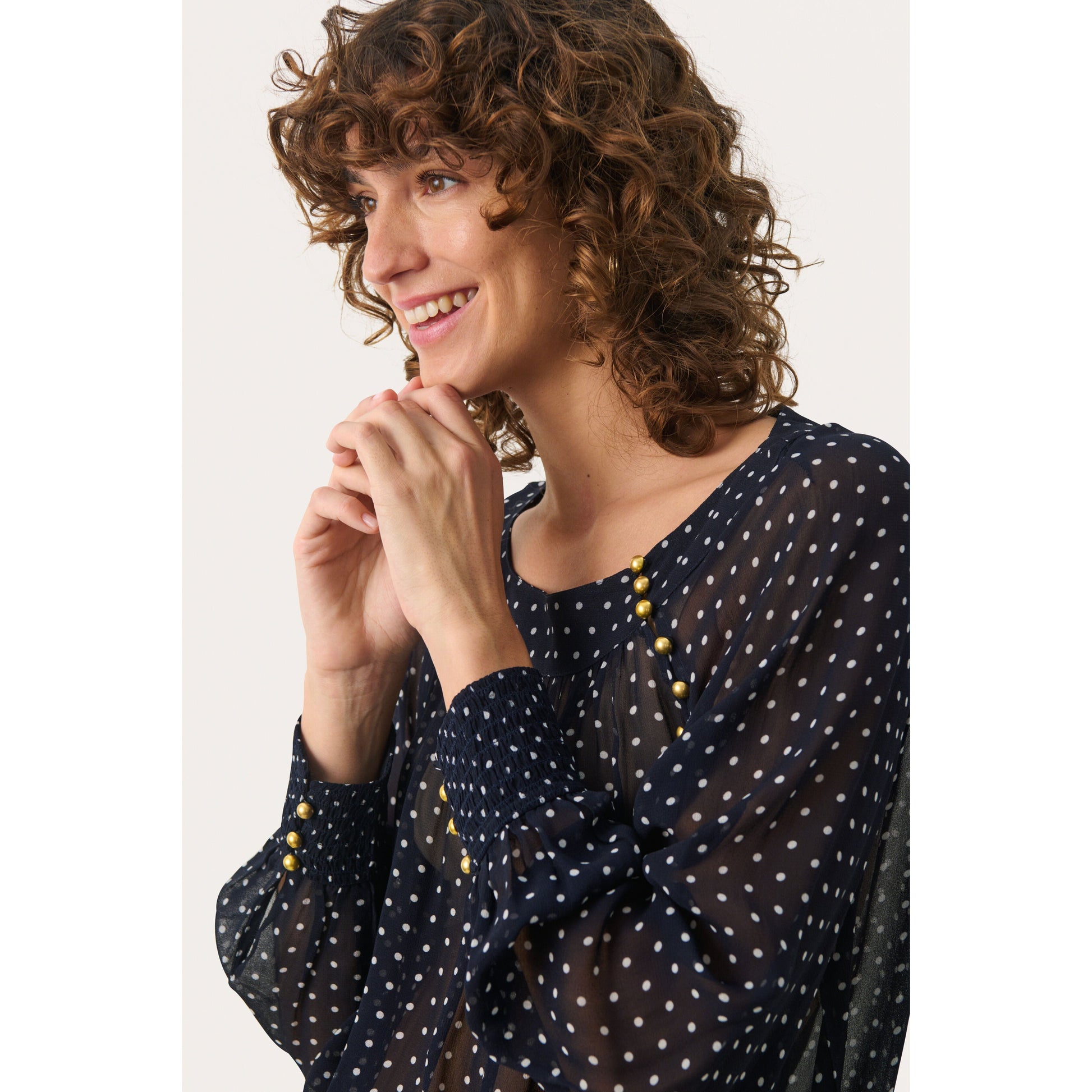 LAJA POLKA DOT BLOUSE-LADIES TOPS-PART TWO-JB Evans Fashions & Footwear