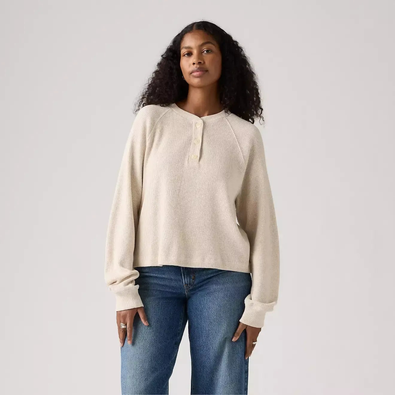 LASSEN HENLEY OATMEAL HEATHER-LADIES TOPS-LEVIS-JB Evans Fashions & Footwear