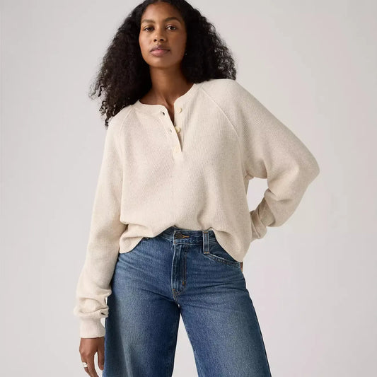 LASSEN HENLEY OATMEAL HEATHER-LADIES TOPS-LEVIS-JB Evans Fashions & Footwear