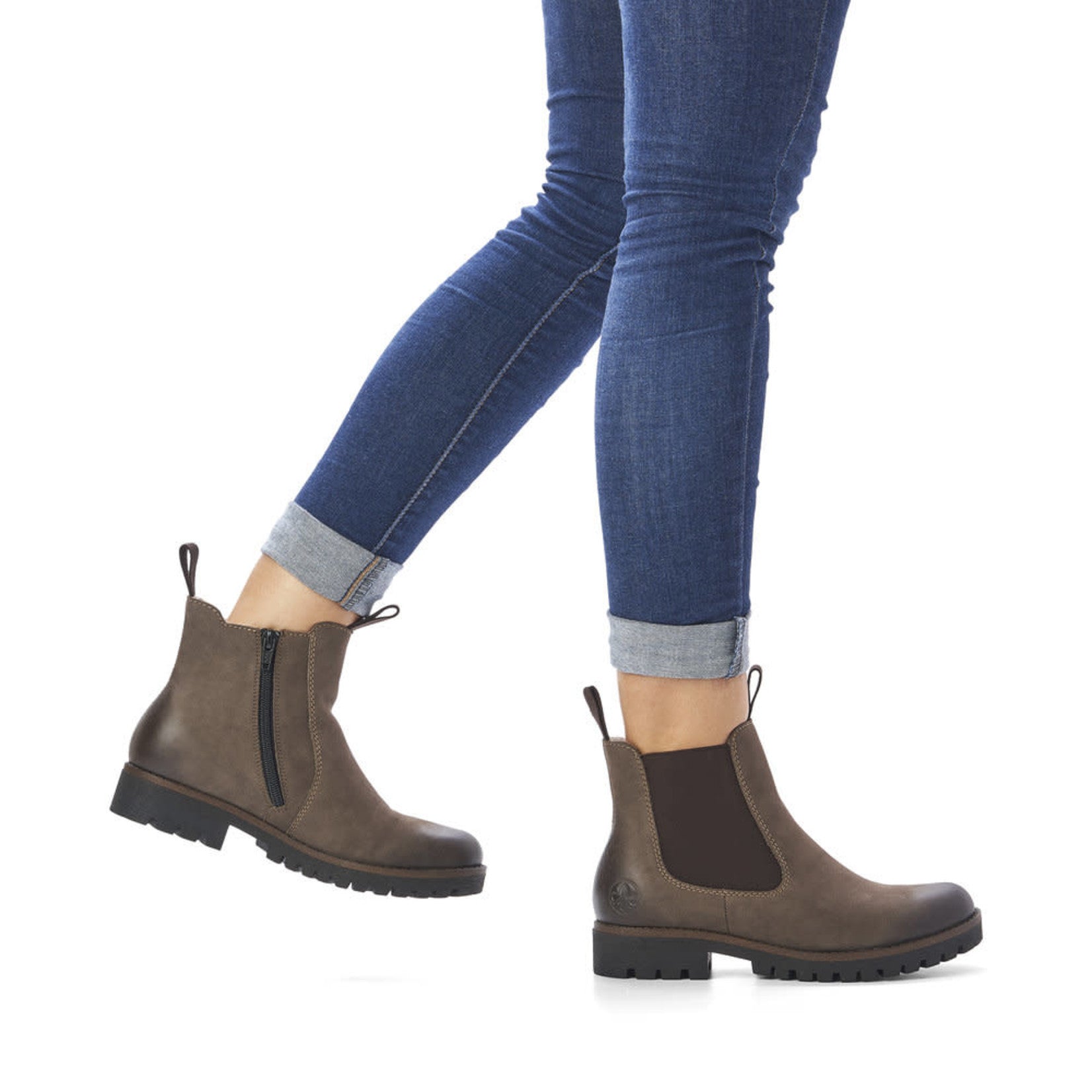LINED CHELSEA BOOT WITH ZIP-LADIES BOOTS-RIEKER-JB Evans Fashions & Footwear