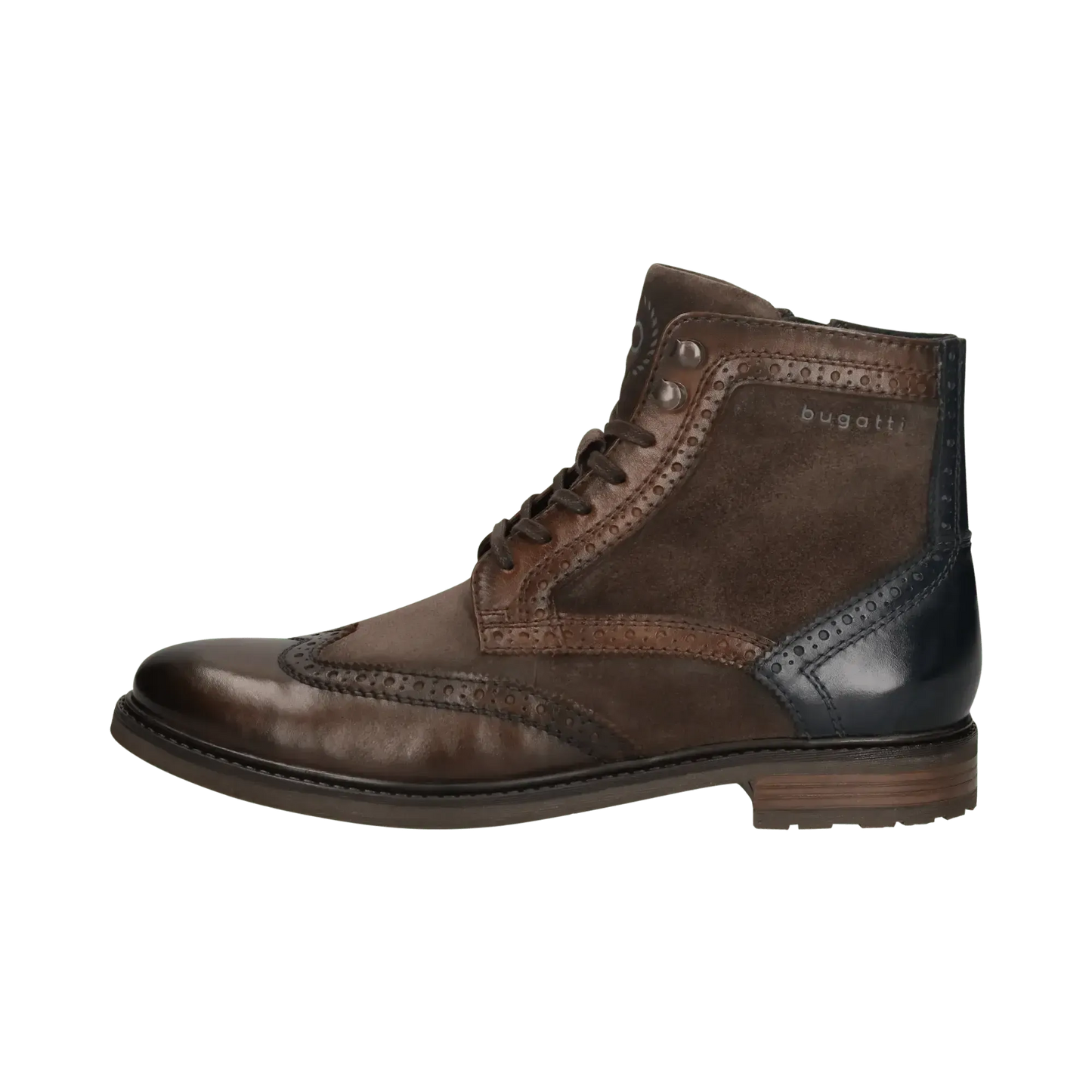 LINED WINGTIP BOOT WITH SIDE ZIP-MENS BOOTS-BUGATTI-JB Evans Fashions & Footwear