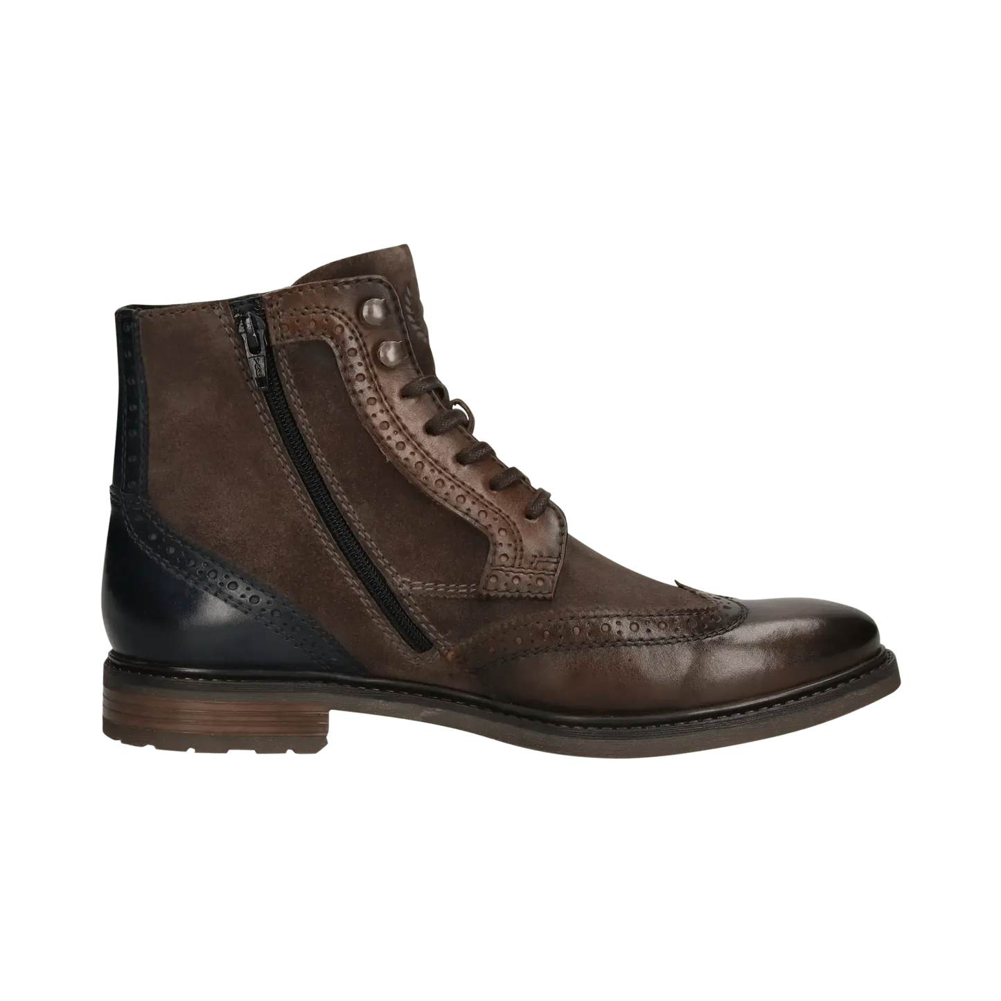 LINED WINGTIP BOOT WITH SIDE ZIP-MENS BOOTS-BUGATTI-JB Evans Fashions & Footwear