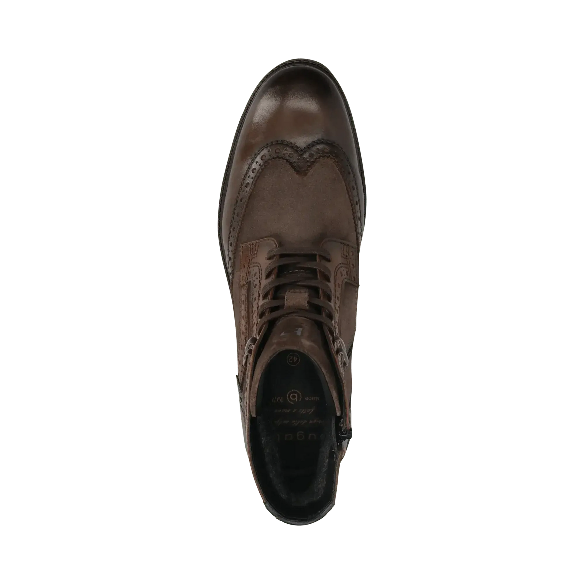 LINED WINGTIP BOOT WITH SIDE ZIP-MENS BOOTS-BUGATTI-JB Evans Fashions & Footwear