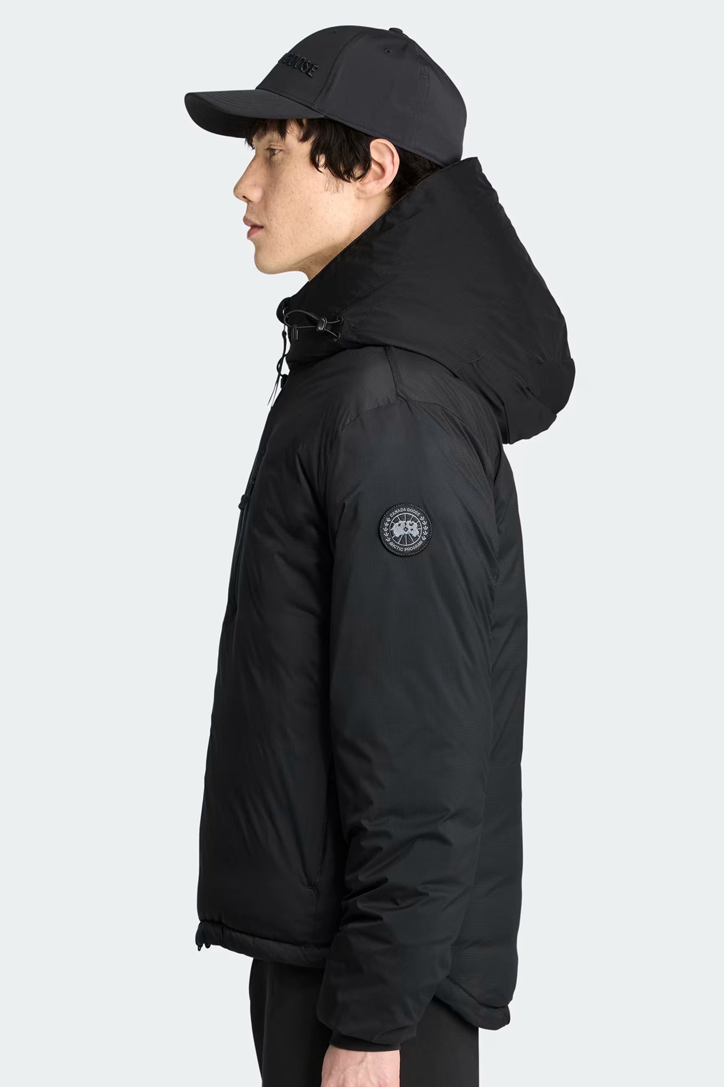 LODGE HOODY - BLACK DISC-MENS LIGHTWEIGHT COATS & JACKETS-CANADA GOOSE-JB Evans Fashions & Footwear