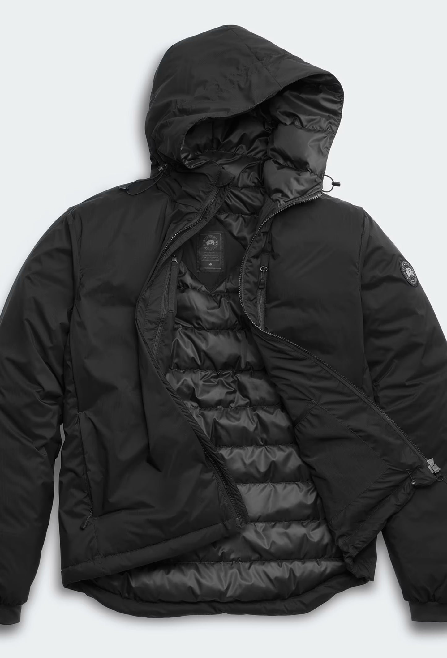 LODGE HOODY - BLACK DISC-MENS LIGHTWEIGHT COATS & JACKETS-CANADA GOOSE-JB Evans Fashions & Footwear