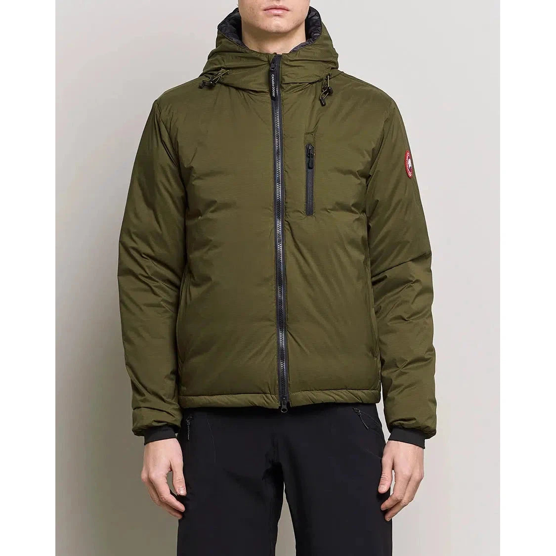 LODGE HOODY MILITARY GREEN-MENS LIGHTWEIGHT COATS & JACKETS-CANADA GOOSE-JB Evans Fashions & Footwear