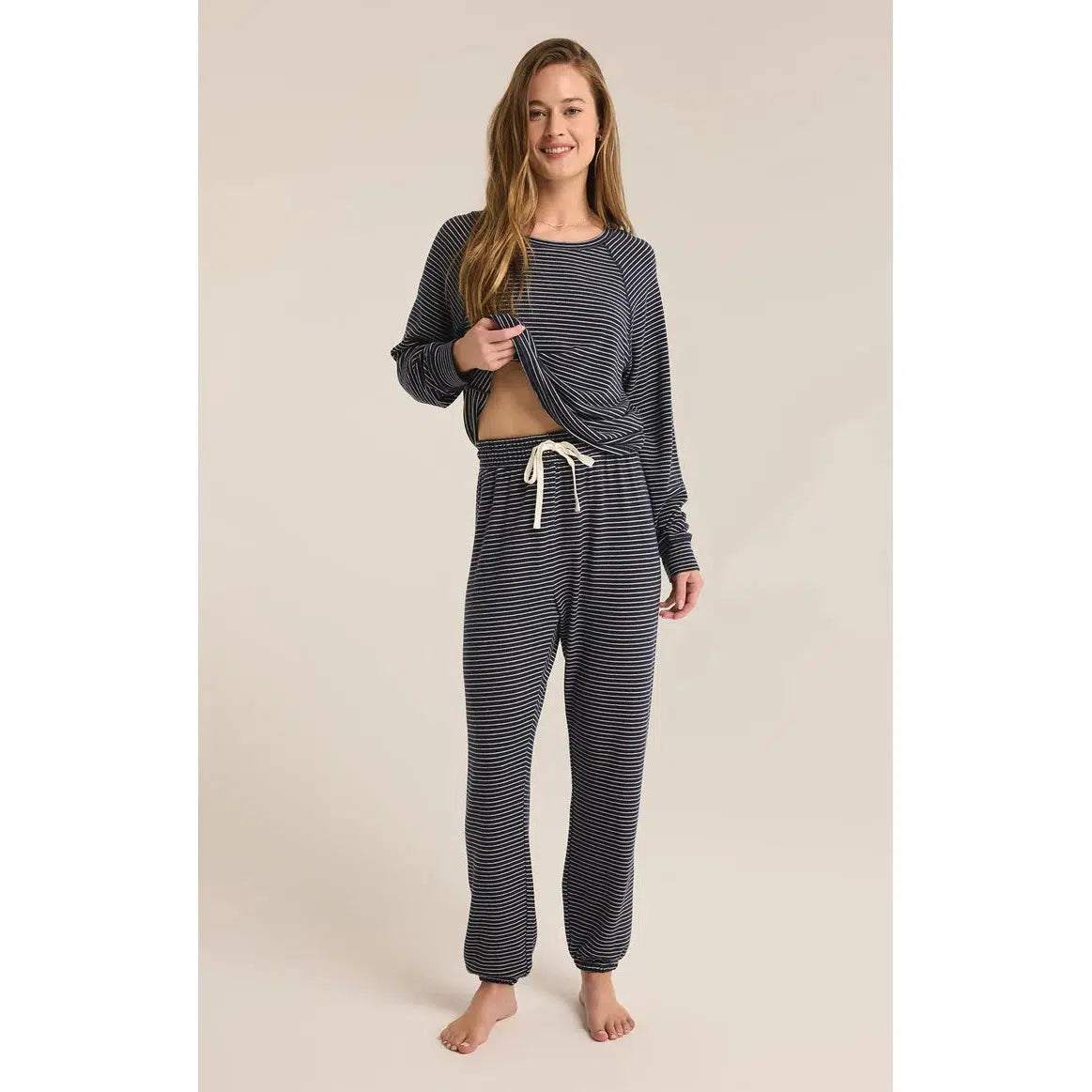 LOUNGE STRIPE JOGGER - ECLIPSE-LADIES LOUNGE & SLEEPWEAR-Z SUPPLY-JB Evans Fashions & Footwear